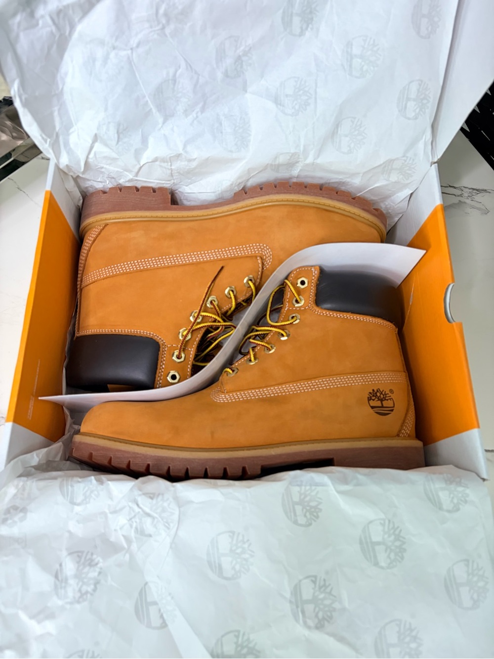 Timberland Wheat Nubuck Men's Work Boots - Brown Accents